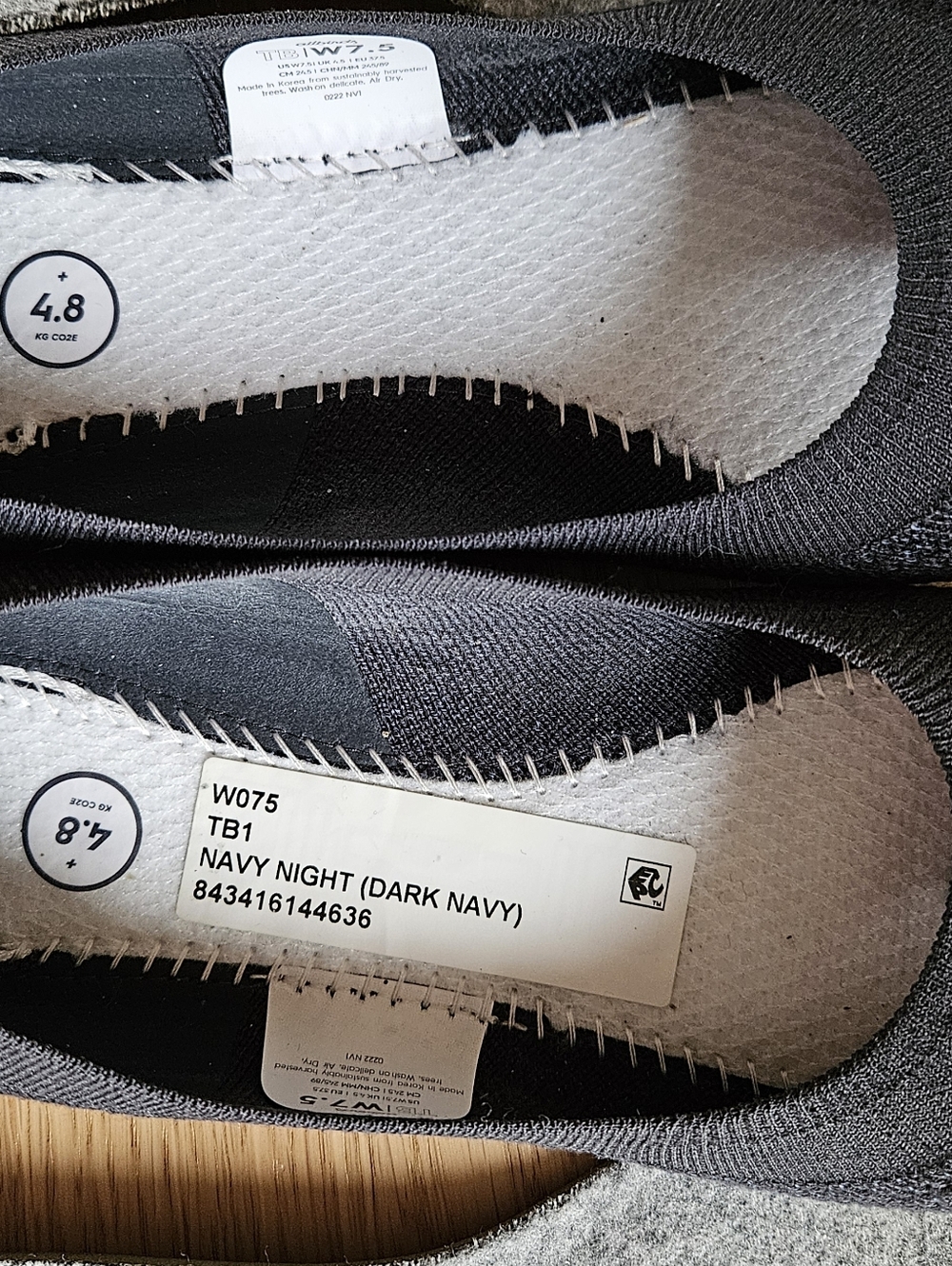 Allbirds Tree Breezers Flats Women 7.5 Navy Night Dark Blue Knit Ballet Comfort - Picture 7 of 13